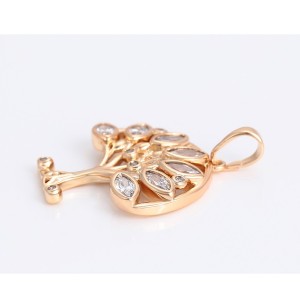 Oriģināls kulons ar cirkoniem, 18 karātu zelta pārklājums